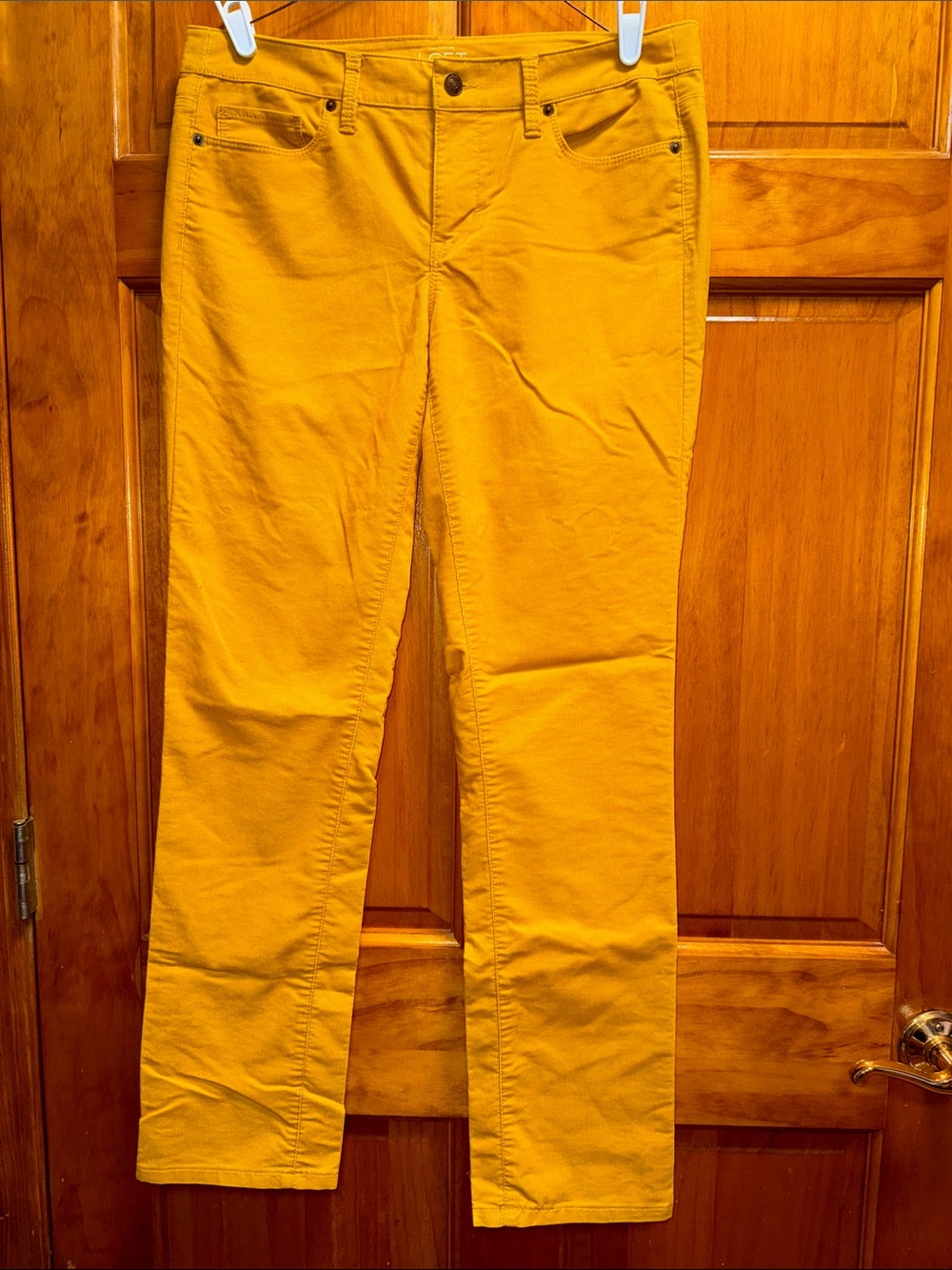 LOFT Straight-Leg Pants in Mustard Yellow